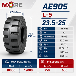 Neumático OTR 23.5-25 L5 AE905 40PR con Banda de Rodadura Profunda de 50 mm para Minería, Excavadoras, Bulldozers y Construcción Pesada - Product Image 3