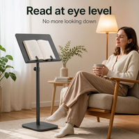 Support de lecture au sol réglable, pliable multi-angles, support pour livre, tablette et ordinateur portable, réglage télescopique de la hauteur, pour la maison et l'étude