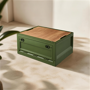 HALO Heavy Duty Camping Equipment <b>Storage</b> Chest Outdoor Gear Organizer with Wooden Top Portable Picnic Supplies <b>Storage</b> Box - Product Image 1