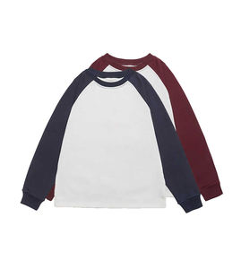 T-shirt à manches longues pour homme, coupe ample, logo personnalisé, écologique, respirant, de haute qualité, bicolore, à manches raglan - Product Image 1