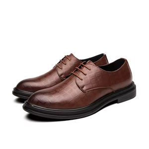 Chaussures Oxford pour homme en cuir véritable, style italien haut de gamme, faites à la main, pour mariage, à enfiler, broderie légère camouflage, collection automne - Product Image 4