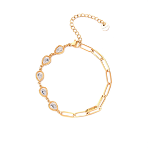 Bracelet en cristal, acier inoxydable 316L, plaqué or PVD, chaîne à maillons durable et résistante, bijoux pour femmes, accessoire de mode - Product Image 2