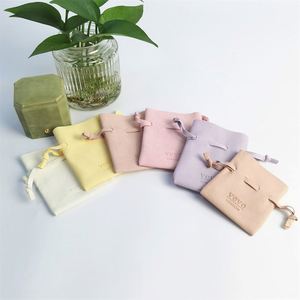 Customized Fashion Design Luxury Suede <b>Drawstring</b> Jewelry Pouch Eco Friendly Velvet <b>Drawstring</b> Dust Bags - Product Image 1