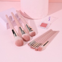Ensemble de 11 pinceaux de maquillage professionnels de luxe verts, très demandés, avec boîte, pour le visage, les yeux, le fond de teint et le correcteur