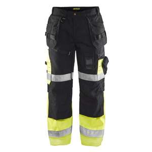 BLAKLADER - 150818609933D84 Hi-Vis <b>trousers</b> X1500 <b>Black</b>/yellow - EAN 7330509387948 HI-VIS <b>WORKWEAR</b> - Product Image 1