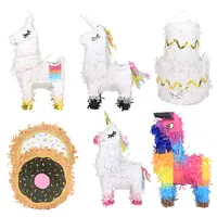 Çocuk parti ucuz toptan özel oyuncak imalatı tasarım eşek Unicorn Llama top kek Mini Pinatas noel için