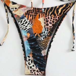 Hot bán Leopard Print Bandage Bikini Set sexy rắn động vật in backless hai-mảnh beachwear với Hollow ra thiết kế táo bạo - Product Image 4