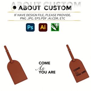 Étiquettes d'identification de bagages en PU avec logo personnalisé, avec couvercle rabattable horizontal et vertical, étiquettes de nom et d'identification à suspendre pour valises d'affaires - Product Image 3