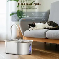 Distributeur d'eau pour chien en acier inoxydable Charge Filtre de circulation automatique Écologique Durable Étanche Solide Grande capacité