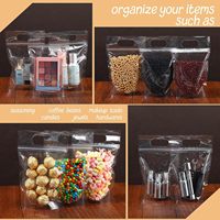 Sachet Doypack transparent à fond carré en CPP avec logo personnalisé et fermeture éclair supérieure pour l'emballage de nourriture pour bébés, pizzas, salades, snacks et produits de boulangerie