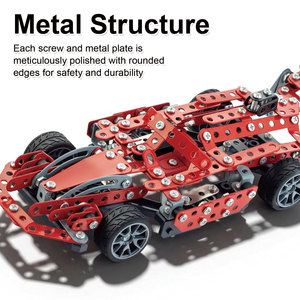 Kits de construction JUNRONG 287 pièces, jouets de construction STEM, <span class=keywords><strong>puzzle</strong></span> 3D en métal, modèle de voiture de course <span class=keywords><strong>F1</strong></span> pour garçons - Product Image 3
