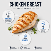 Poitrine de poulet au poivre noir riche en protéines - Viande de poulet saine prête à consommer pour les acheteurs exportateurs et les régimes fitness