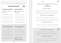 Carnet de gratitude personnalisé A5 à couverture rigide en tissu de lin, guidé par des questions sur la positivité, pour 6 mois - Cadeau avec logo personnalisé