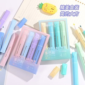 Ensemble de 12 surligneurs <span class=keywords><strong>pastel</strong></span> à séchage rapide, pointe oblique, nouveau style Morandi, <span class=keywords><strong>surligneur</strong></span> diamant, 4 pièces/boîte, vente en gros - Product Image 3