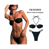 Ensemble 2 pièces pour femmes Aide 2024, bikini brésilien sexy, imprimé léopard, vichy, séchage rapide