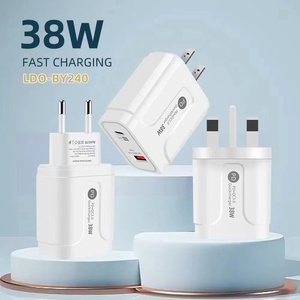 Caricatore USB Type C a 2 Porte da 38W, Caricatore Rapido con <span class=keywords><strong>Adattatore</strong></span> EU/US/UK per Telefoni Xiaomi, Samsung, Huawei - Product Image 1