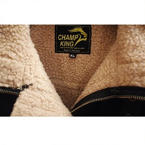 เสื้อแจ็คเก็ตหนังแท้บุขนเชอร์ปาสำหรับผู้ชาย CHAMP KING แบบซิป - Product Image 2