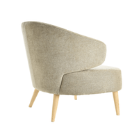 Fauteuil de style italien en bois massif avec revêtement, design Aston, fauteuil de détente rond, canapé pour salon, vente en gros DC-1366