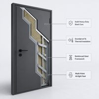 Porte extérieure au design moderne, portes d'entrée en fer, plaque en acier et aluminium, porte de sécurité pour villa