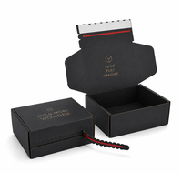 Nouvelle boîte d'expédition pliable en carton ondulé kraft noir, personnalisable avec impression couleur, pour envoi postal