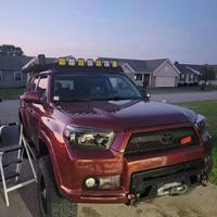 JOPOWER Nouvelle barre lumineuse LED carrée à 7 modules pour conduite tout-terrain avec kit DRL pour UTV ATV 4x4