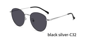 Lunettes de soleil métalliques unisexes polarisées UV400 rondes vintage noires légères rétro confortables pour activités extérieures et affaires - Product Image 4