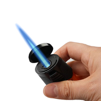 Briquet à cigare portable à flamme unique, rechargeable au butane, avec grand réservoir de carburant visible, directement de l'usine