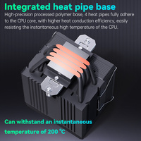 Refroidisseur de processeur SNOWMAN Premium, 4 caloducs, ventilateur PWM 4 broches, dissipateur thermique en aluminium, refroidissement efficace et silencieux pour PC de jeu Intel AMD