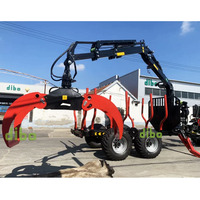 Chargeur forestier pour bois et canne à sucre, équipement 4x4, remorque 14 tonnes, grue forestière automotrice de 8,5 m pour le levage du bois