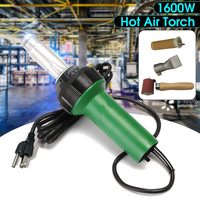 Pistolet à air chaud électrique 1600W Torche de soudage Kits de toiture en plastique avec rouleau en silicone Buse plate et élément chauffant