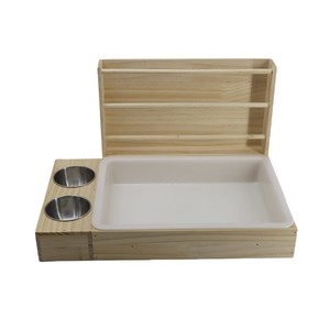Wooden Rabbit Hay <b>Feeder</b> With Food Tray Multifunctional Pet Feeding Station For Small Animals - Product Image 5