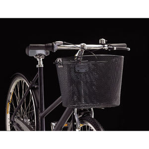 Panier avant de vélo en maille d'acier noir avec fixation à dégagement rapide, durable, compatible avec les vélos de ville et urbains 26''/700C - Product Image 1