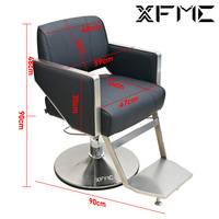 Fauteuil de Barbier Personnalisé OEM/ODM en Cuir Rouge Vin avec Base Ronde en Métal Doré – Mobilier Professionnel pour Salon de Coiffure