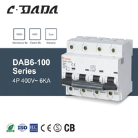 Disjoncteur miniature DAB6-125 1P/2P/3P/4P pour la protection contre les surcharges et les courts-circuits