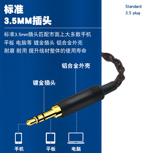 สายอัพเกรดหูฟังแบบถักสี่เส้นชุบเงิน 3.5 มม. แจ็ค MMCX QDC IM IE100 IE200 ขั้วต่อ 0.78 มม. ตัวเลือกเสริม - Product Image 3