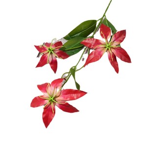 Fleurs artificielles en soie Lys Flamme, réalistes, pour décoration de mariage et de maison, moulage par injection XD-Flame Lily - Product Image 5