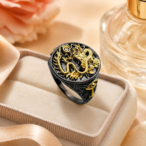 Anello a Forma di Drago per Uomo, Stile Hip Hop e Rock, Anello Nero da Indossare, Gioiello Creativo e alla Moda - Product Image 3