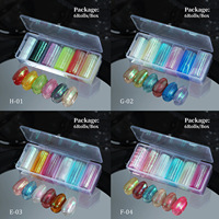 Pointes d'ongles 3D Premium 6 grilles Printemps-Été Polychromes avec feuille laser brillante effet peau de poisson et serpent pour un design d'ongles DIY délicat