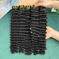 GDY Double Drawn Deep Wave 100% Cheveux Humains Bruts Vierges Indiens en Paquets, Grade 12A, Tissage de Cheveux Humains Vierges Indiens