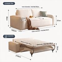 Canapé-lit escamotable gain de place avec cadre métallique pliable et matelas indépendant – Mobilier convertible pour la maison