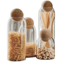 Top Selling 550ml  800ml  1200ml  1500ml Transparent Glass Storage Jar With Bamboo Wood Lid