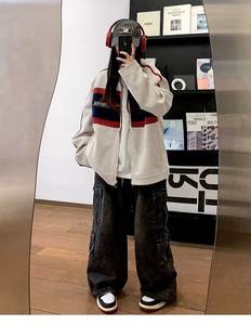 Chaqueta Deportiva de Algodón 100% con Parches para Bebés, Invierno, Cuello Camisero, Estilo Americano Holgado, Chaqueta de Motociclista - Product Image 6