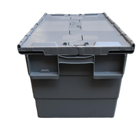 Caisse logistique industrielle robuste JOIN avec couvercle intégré, en plastique, empilable et emboîtable, pour entrepôt ASRS