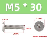 Tornillo de máquina de acero inoxidable 304 con cabeza plana tipo flor de ciruelo M2-M8, ultrafino, con ranura interna tipo flor de ciruelo