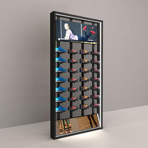 Vente en gros <span class=keywords><strong>d</strong></span>'usine, présentoir à chaussures multifonctionnel lumineux en acier angulaire moderne pour centre commercial, magasin de chaussures, pour chaussures de sport - Product Image 3