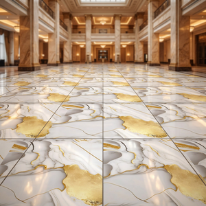Carreaux de sol en céramique modernes antidérapants à finition brillante pour usage intérieur 300x300mm Qualité export - Product Image 1