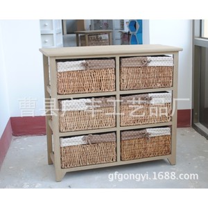 ตู้เก็บของชานตง 6 ช่อง สีน้ำตาล สไตล์คันทรี สำหรับห้องนั่งเล่น - Product Image 3