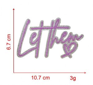 Nouveau patch thermocollant brodé 3D avec bordure argentée scintillante, couleur Morandi, motif 'God Is Good Let Them', pour la décoration de vêtements et de sacs - Product Image 6