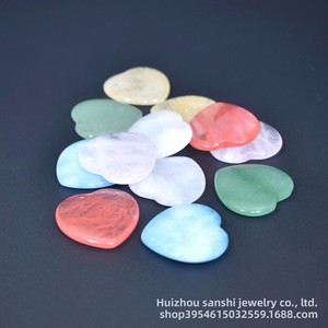 Cuore in <span class=keywords><strong>Giada</strong></span> Naturale da 30mm, Sottile, Lucido, in Quarzo Rosa, con Lettera Incisa, Ornamento Gioiello Fai-da-te a Forma di Cuore da Tasca - Product Image 4