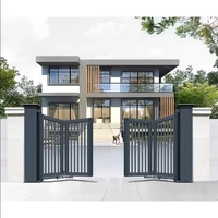 Portails à double battant sur mesure pour allée, en aluminium, métal, portails automatiques à double battant